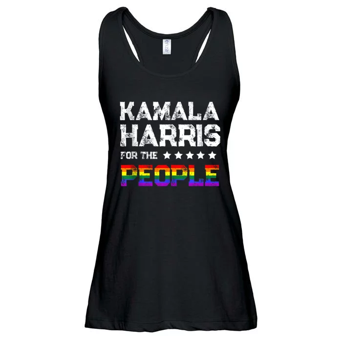 Kamala Harris 2024 For The People Lgbt Flag Equality Ladies Essential Flowy Tank