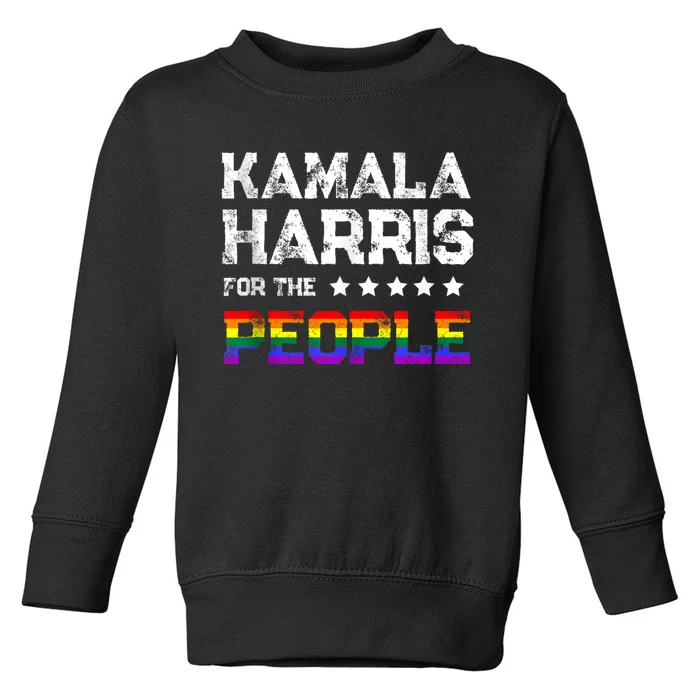 Kamala Harris 2024 For The People Lgbt Flag Equality Toddler Sweatshirt