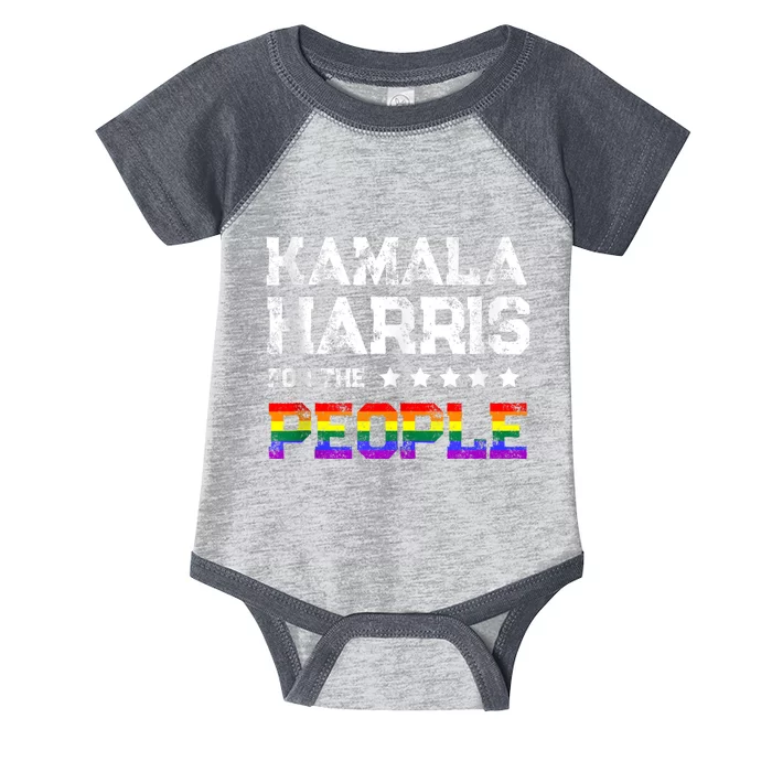 Kamala Harris 2024 For The People Lgbt Flag Equality Infant Baby Jersey Bodysuit