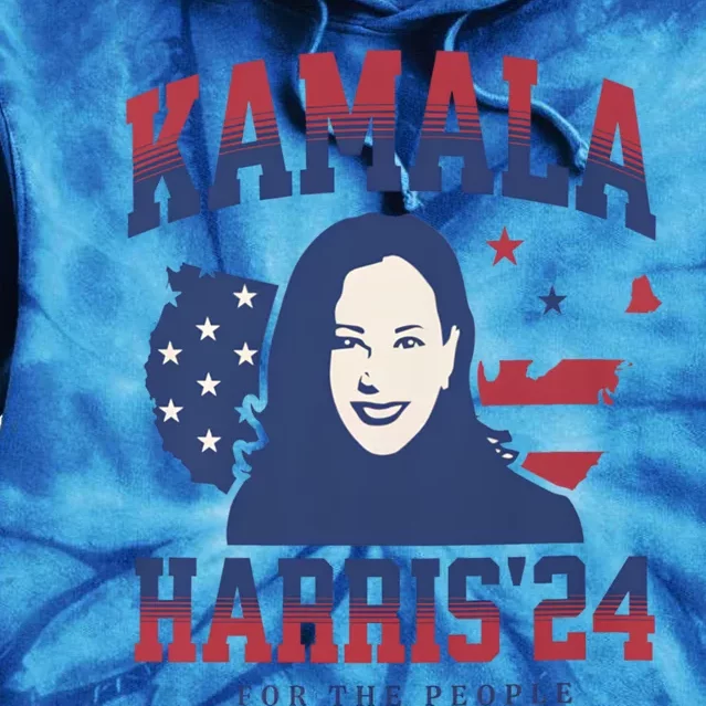 Kamala Harris 24 For The People Kalama Harris For President Gift Tie Dye Hoodie