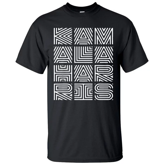 Kamala Harris 2024 Quilted Geometry Lettering Tall T-Shirt