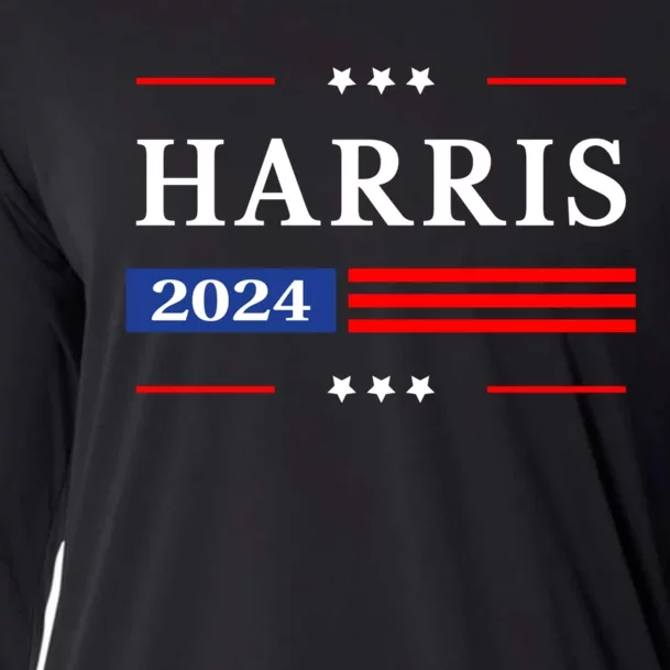 Kamala Harris 2024 For President Harris 2024 American Flag Cooling Performance Long Sleeve Crew