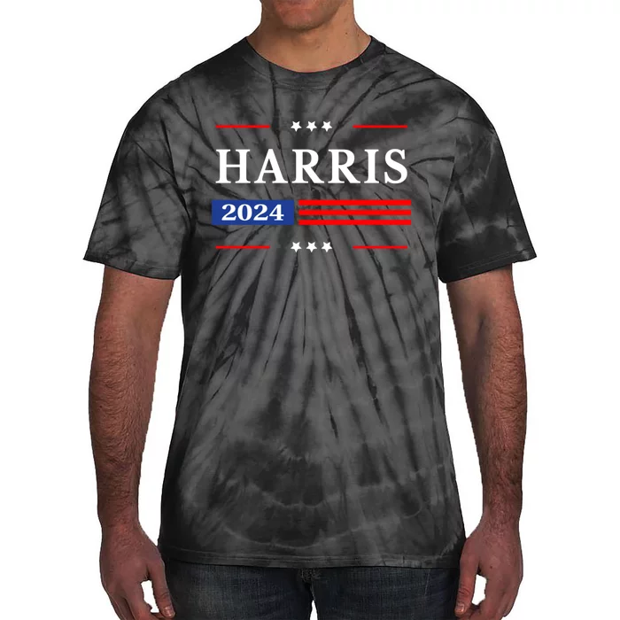 Kamala Harris 2024 For President Harris 2024 American Flag Tie-Dye T-Shirt