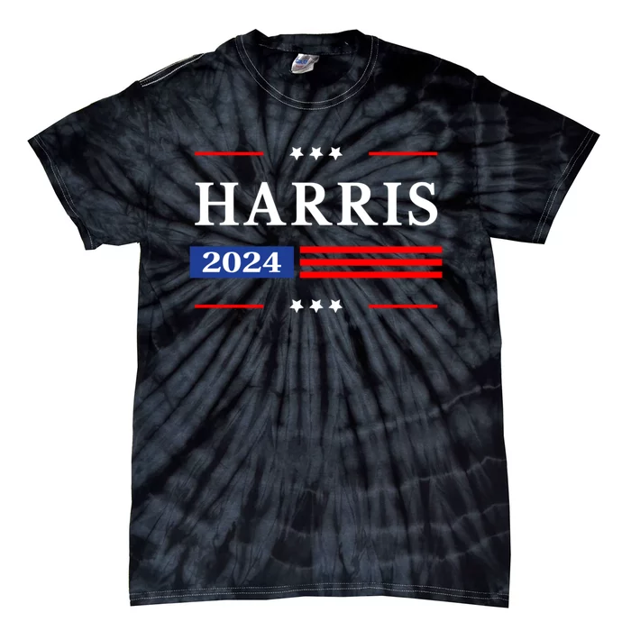 Kamala Harris 2024 For President Harris 2024 American Flag Tie-Dye T-Shirt