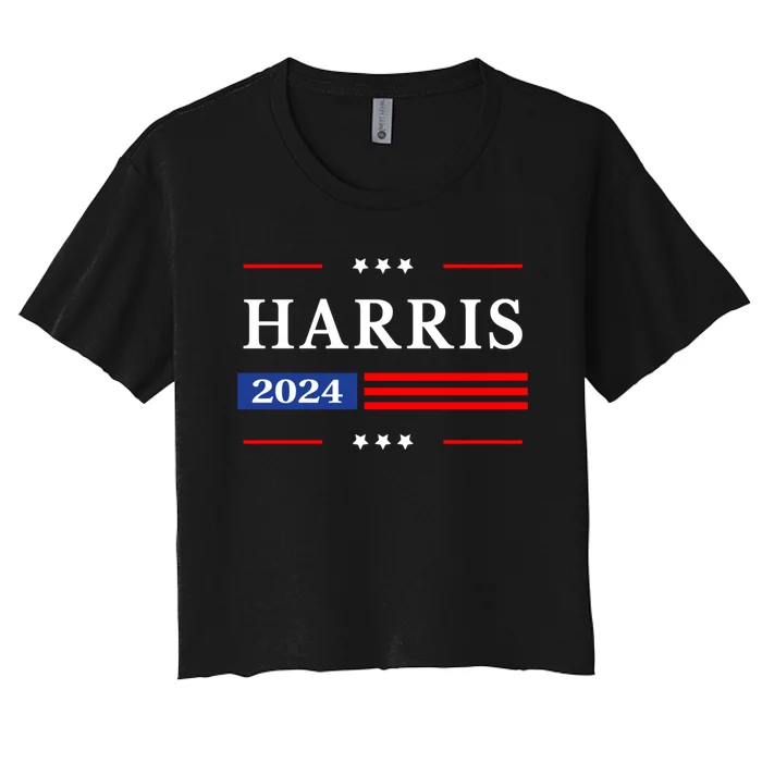 Kamala Harris 2024 For President Harris 2024 American Flag Women's Crop Top Tee