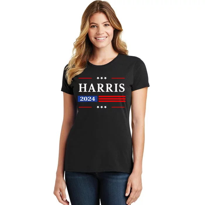 Kamala Harris 2024 For President Harris 2024 American Flag Women's T-Shirt