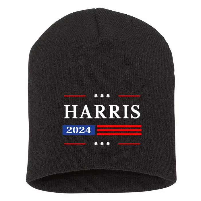 Kamala Harris 2024 For President Harris 2024 American Flag Short Acrylic Beanie