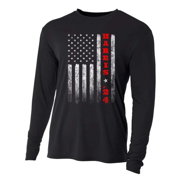 Kamala Harris 2024 American Flag Usa Flag Election President Cooling Performance Long Sleeve Crew