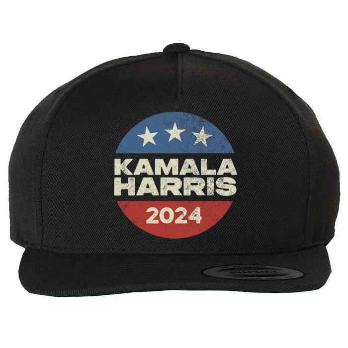 Kamala Harris 2024 For President Campaign Vintage Wool Snapback Cap