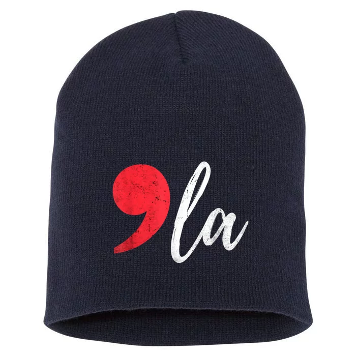 Kamala Harris 2024 President Comma La Funny Short Acrylic Beanie