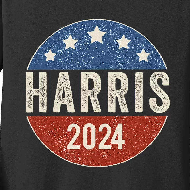 Kamala Harris 2024 For President Campaign Us Flag Kids Long Sleeve Shirt