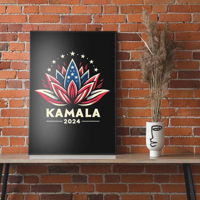 Kamala Harris 2024 Presidential Campaign American Lotus Poster