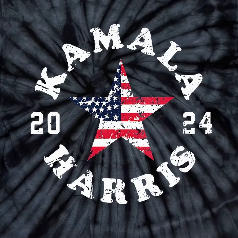 Kamala Harris 2024 President American Flag Vote Kamala Vneck Tie-Dye T-Shirt