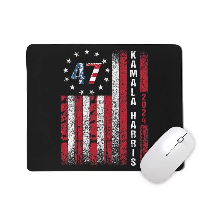 Kamala Harris 2024 For President American Flag Distressed Mousepad