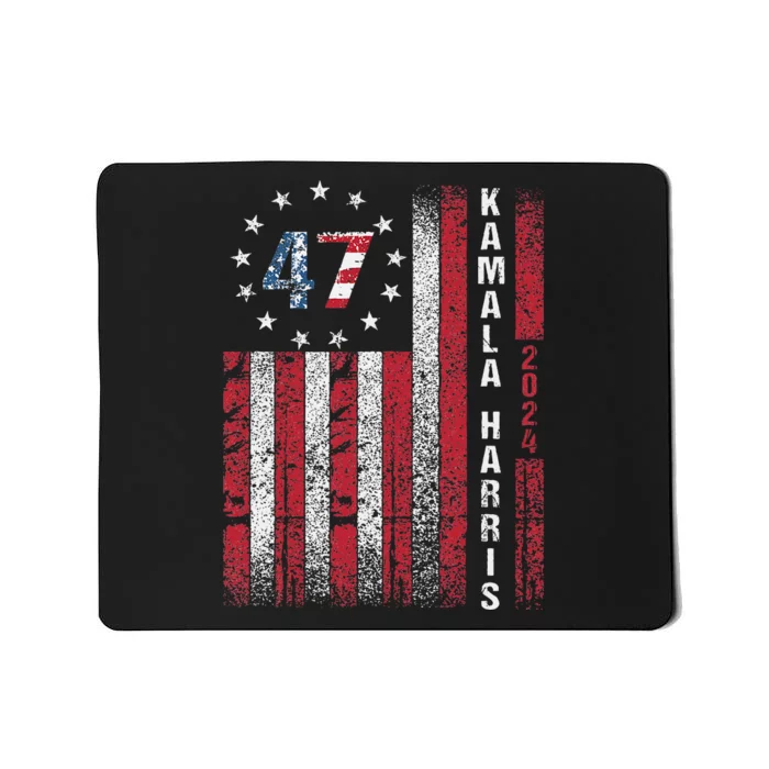 Kamala Harris 2024 For President American Flag Distressed Mousepad