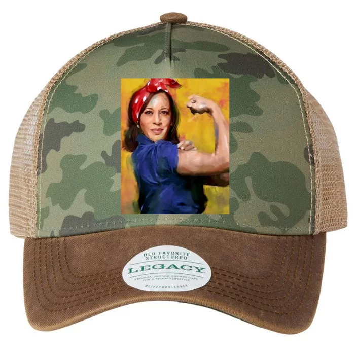 Kamala Harris 2024 Rosie The Riveter Childless Cat Lady Vote Legacy Tie Dye Trucker Hat