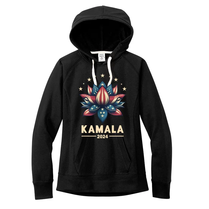 Kamala Harris 2024 Presidential Campaign American Lotus Women's Fleece Hoodie