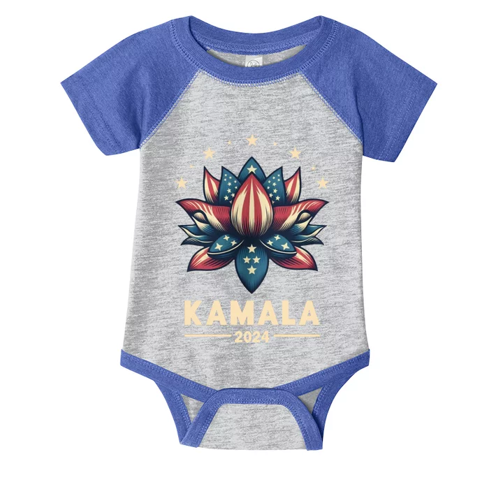 Kamala Harris 2024 Presidential Campaign American Lotus Infant Baby Jersey Bodysuit