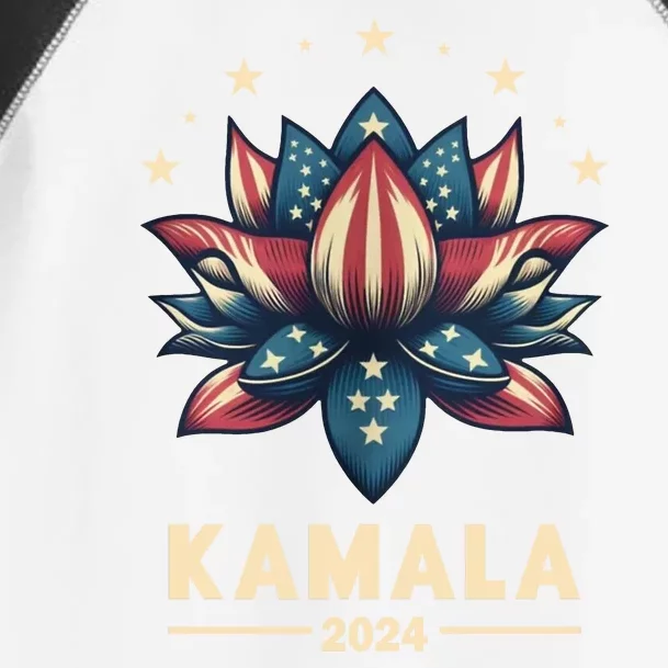 Kamala Harris 2024 Presidential Campaign American Lotus Toddler Fine Jersey T-Shirt