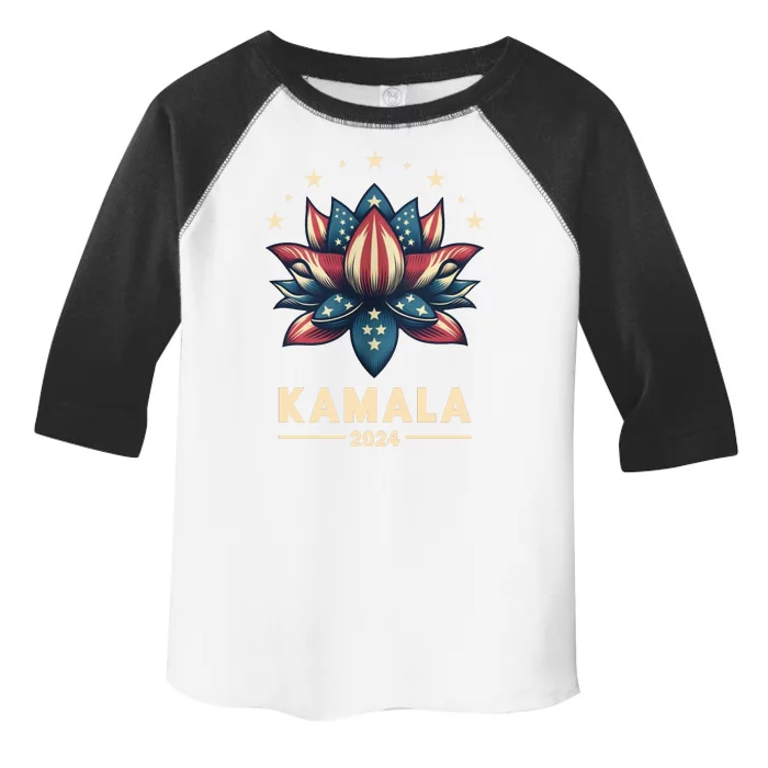 Kamala Harris 2024 Presidential Campaign American Lotus Toddler Fine Jersey T-Shirt