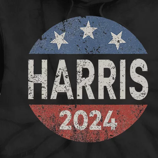 Kamala Harris 2024 For President Retro Button Election Tie Dye Hoodie