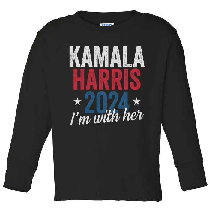 Kamala Harris 2024 Support Toddler Long Sleeve Shirt