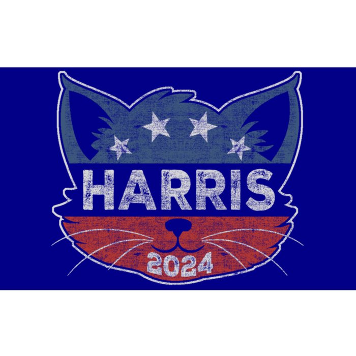 Kamala Harris 2024 Button Cat Face Cat Ladies For Kamala Cute Gift Bumper Sticker