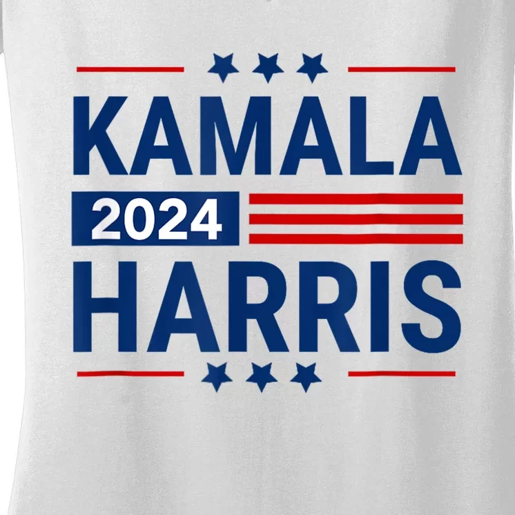 Kamala Harris 2024 Support First Presidente Usa Women Women's V-Neck T-Shirt