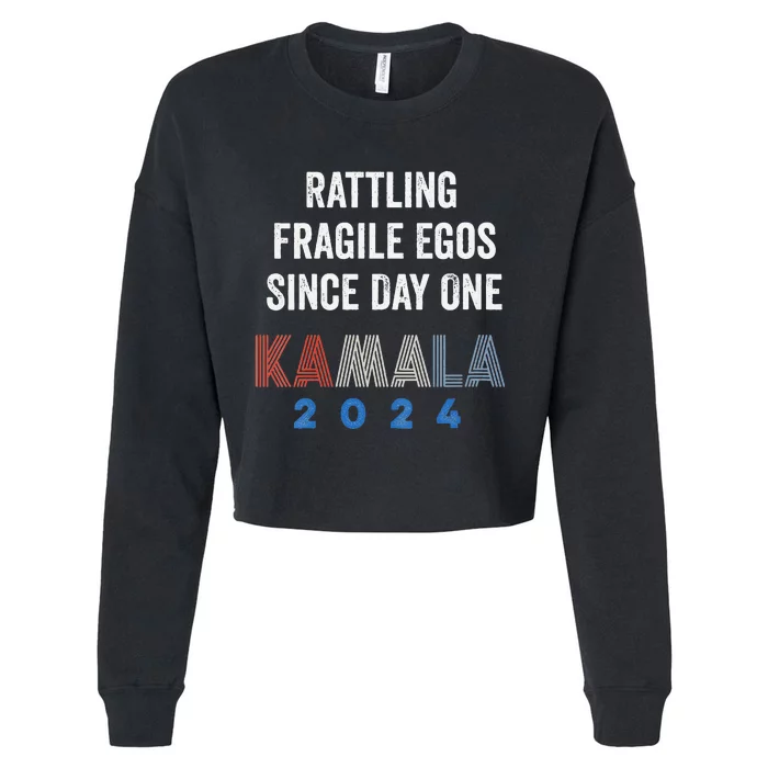 Kamala Harris 2024 “Rattling Fragile Egos Since Day One” Cropped Pullover Crew