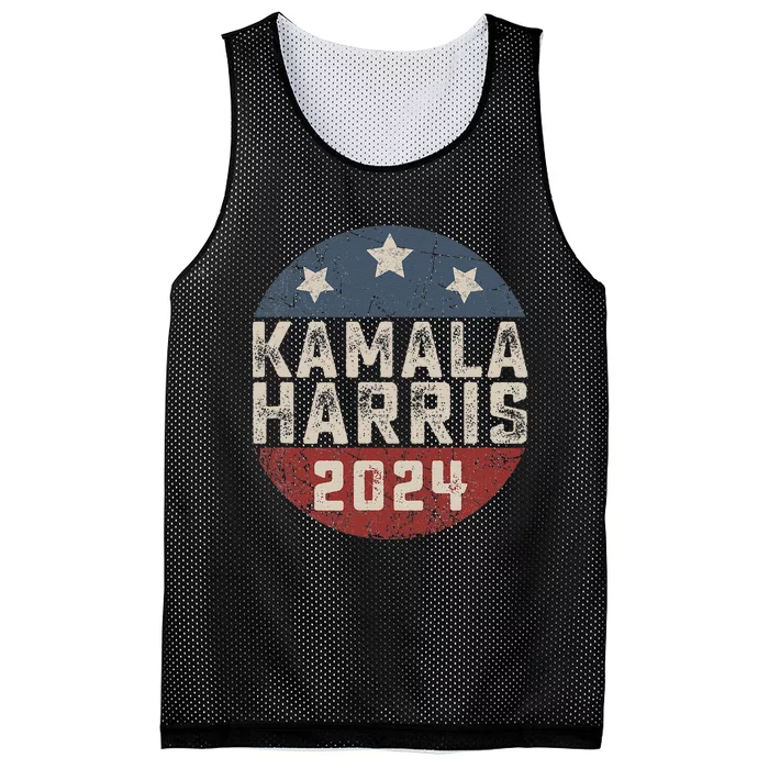 Kamala Harris 2024 For President Retro Button Election Mesh Reversible Basketball Jersey Tank