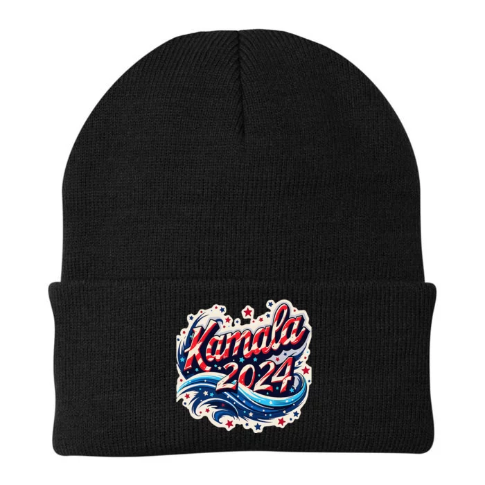 Kamala Harris 2024 Dynamic Patriotic Design For Election Knit Cap Winter Beanie