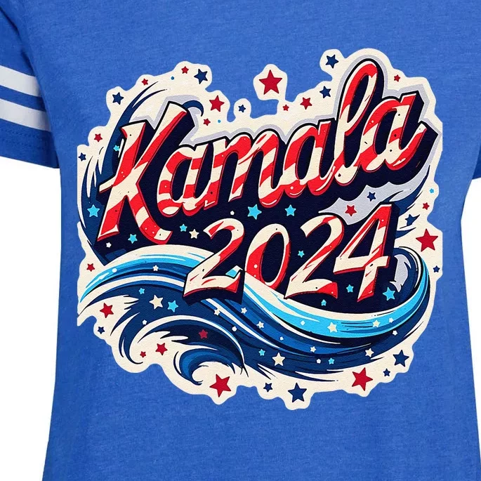 Kamala Harris 2024 Dynamic Patriotic Design For Election Enza Ladies Jersey Football T-Shirt