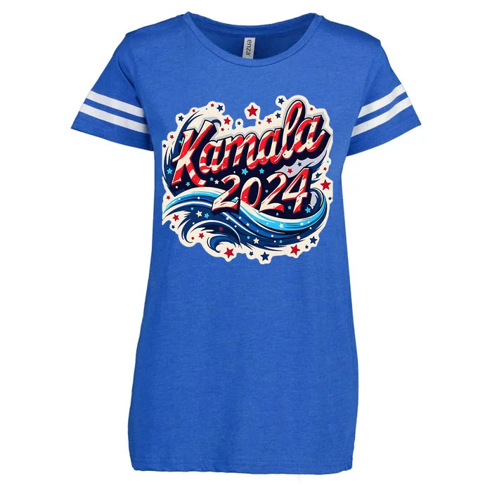 Kamala Harris 2024 Dynamic Patriotic Design For Election Enza Ladies Jersey Football T-Shirt