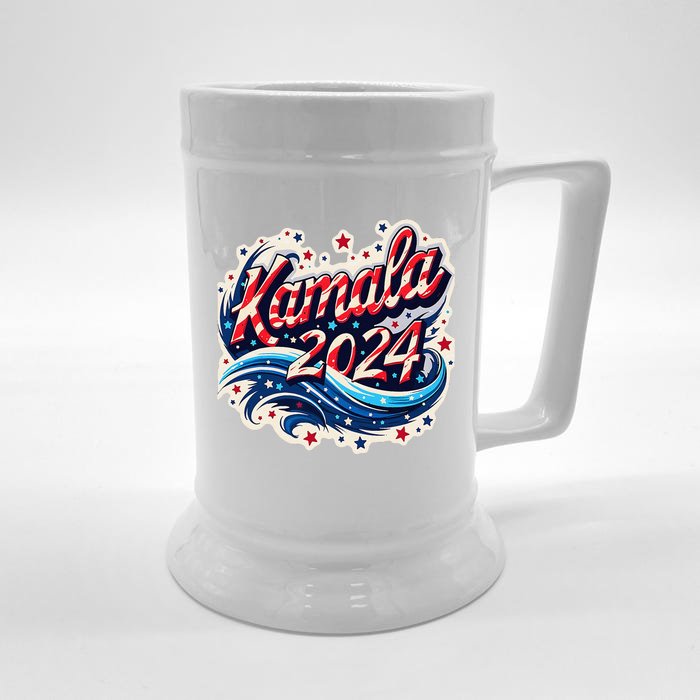 Kamala Harris 2024 Dynamic Patriotic Design For Election Front & Back Beer Stein