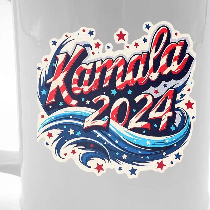 Kamala Harris 2024 Dynamic Patriotic Design For Election Front & Back Beer Stein