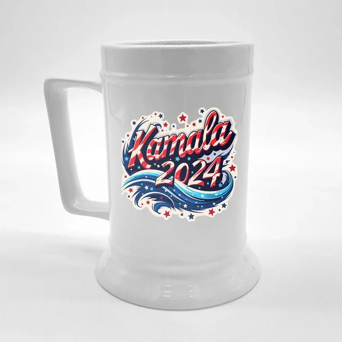 Kamala Harris 2024 Dynamic Patriotic Design For Election Front & Back Beer Stein