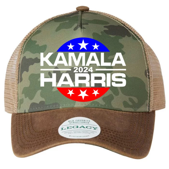 Kamala Harris 2024 For President Campaign Button Style Legacy Tie Dye Trucker Hat