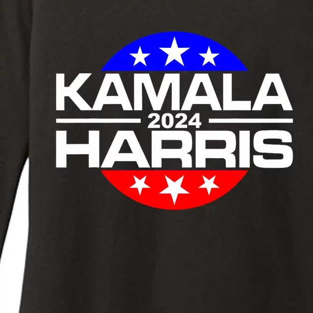 Kamala Harris 2024 For President Campaign Button Style Womens CVC Long Sleeve Shirt