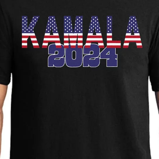 Kamala Harris 2024 President Red White Blue Flag America Pajama Set