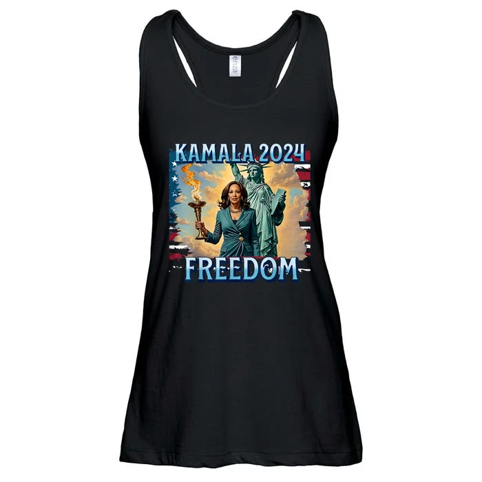 Kamala Harris 2024 For President Campaign Lady Liberty Torch Ladies Essential Flowy Tank