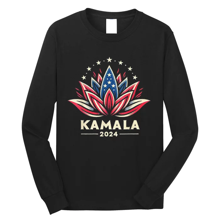 Kamala Harris 2024 Presidential Campaign American Lotus Long Sleeve Shirt