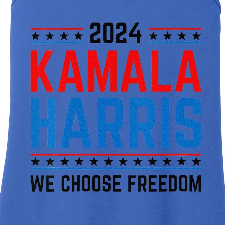 Kamala Harris 2024 We Choose Freedom Election Vote Democrat Ladies Essential Tank