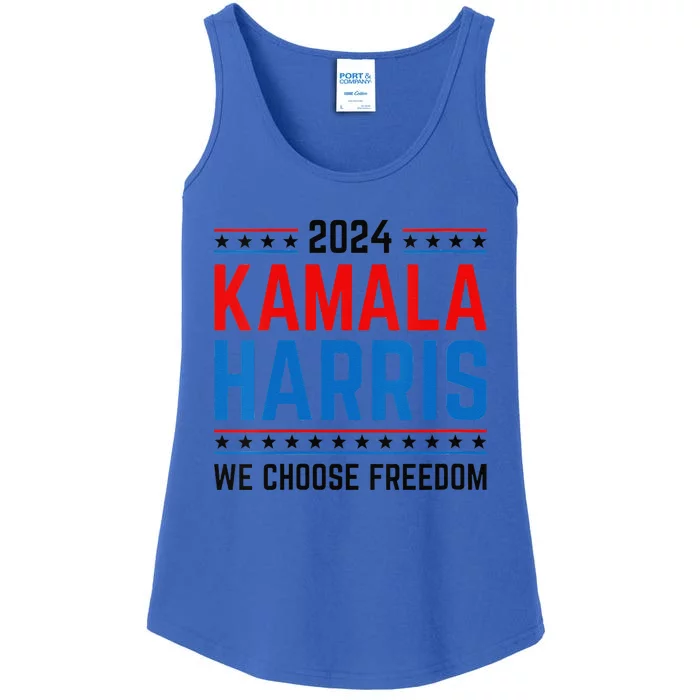 Kamala Harris 2024 We Choose Freedom Election Vote Democrat Ladies Essential Tank