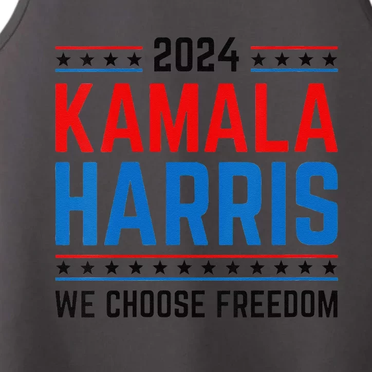 Kamala Harris 2024 We Choose Freedom Election Vote Democrat Performance Tank