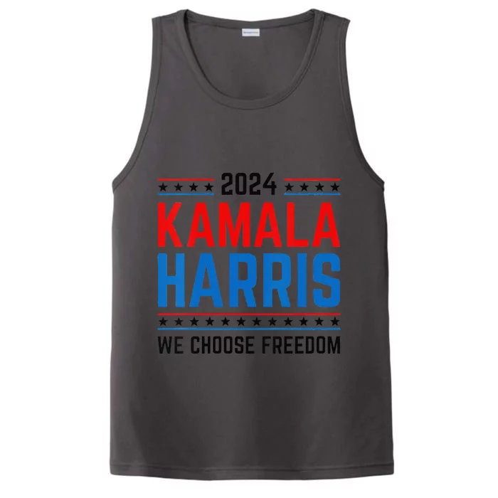 Kamala Harris 2024 We Choose Freedom Election Vote Democrat Performance Tank