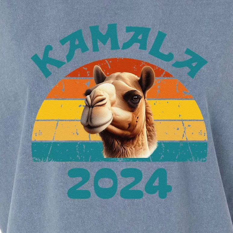 Kamala Harris 2024 For President Retro Camel Campaign Garment-Dyed Women's Muscle Tee