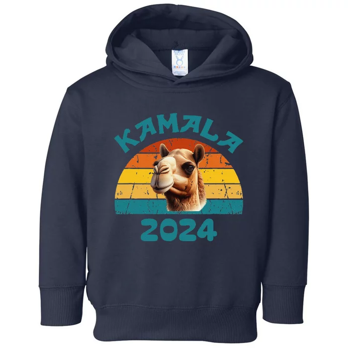 Kamala Harris 2024 For President Retro Camel Campaign Toddler Hoodie