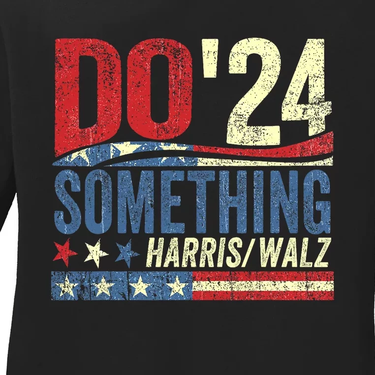 Kamala Harris 2024 Election Michelle Obama Do Something! Ladies Long Sleeve Shirt