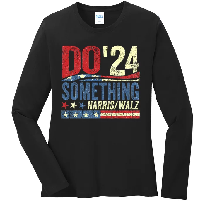 Kamala Harris 2024 Election Michelle Obama Do Something! Ladies Long Sleeve Shirt