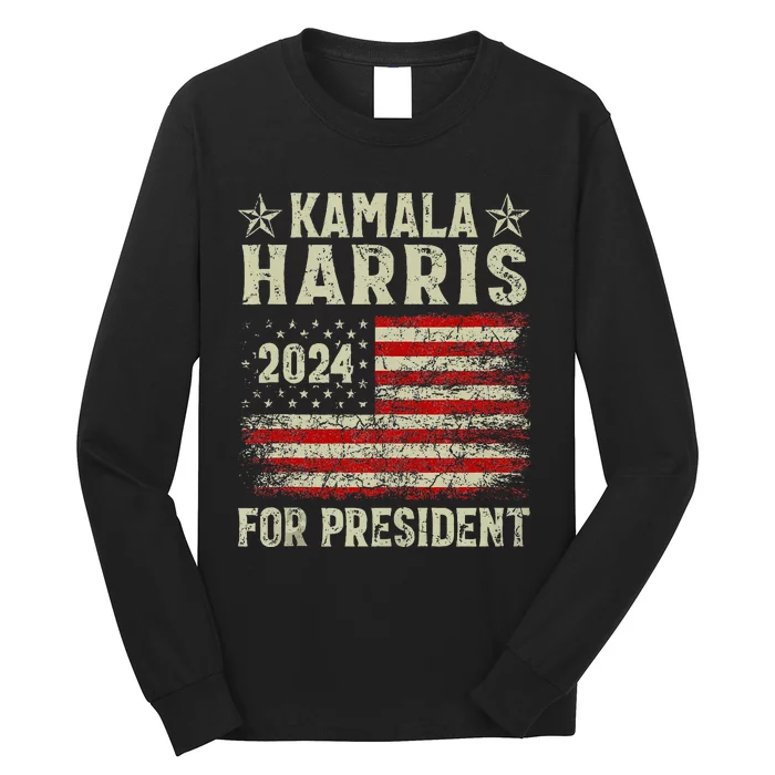 Kamala Harris 2024 For President Election Campaign Long Sleeve Shirt